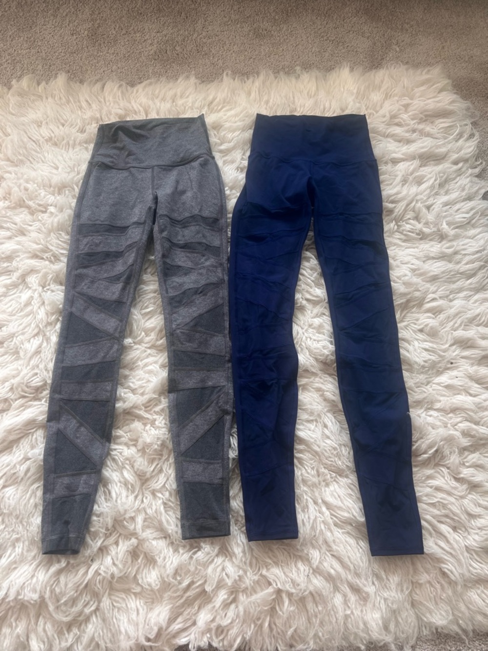 Lululemon Leggings Bundle - Gray/Navy cutouts, Black/Red Signature logo, Striped - Picture 6 of 6